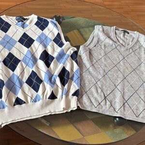 Polo by Ralph Lauren Argyle  Vest in Blue and Cream gray  express design studio
